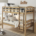 White Solid Wood Twin-over-Twin Convertible Bunk Bed G3640