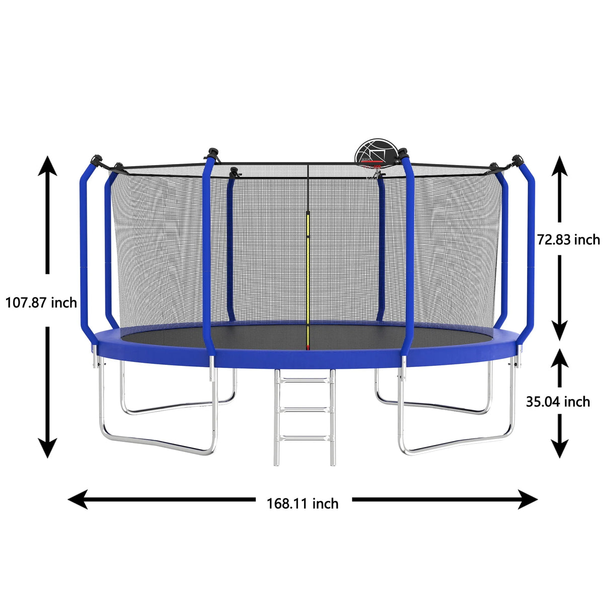 14FT Trampoline with Enclosure, Ladder, Basketball Hoop, Ball R56241