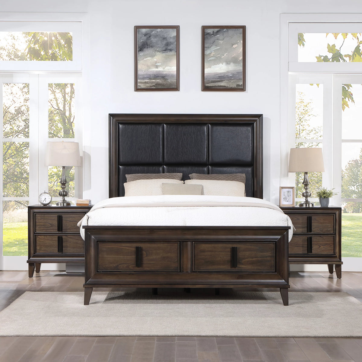 Dark Brown 3-Piece Upholstered Storage Bedroom Set U531202