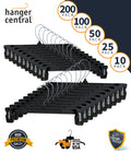 Black Heavy Duty Plastic Pants & Skirt Hangers with Clips, 50 Pack Q561890