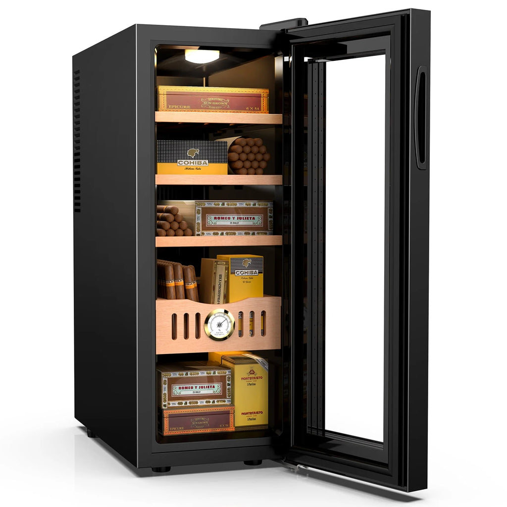 16L Electric Cigar Humidor Cabinet for 100 Counts with Digital Hygrometer Q7151