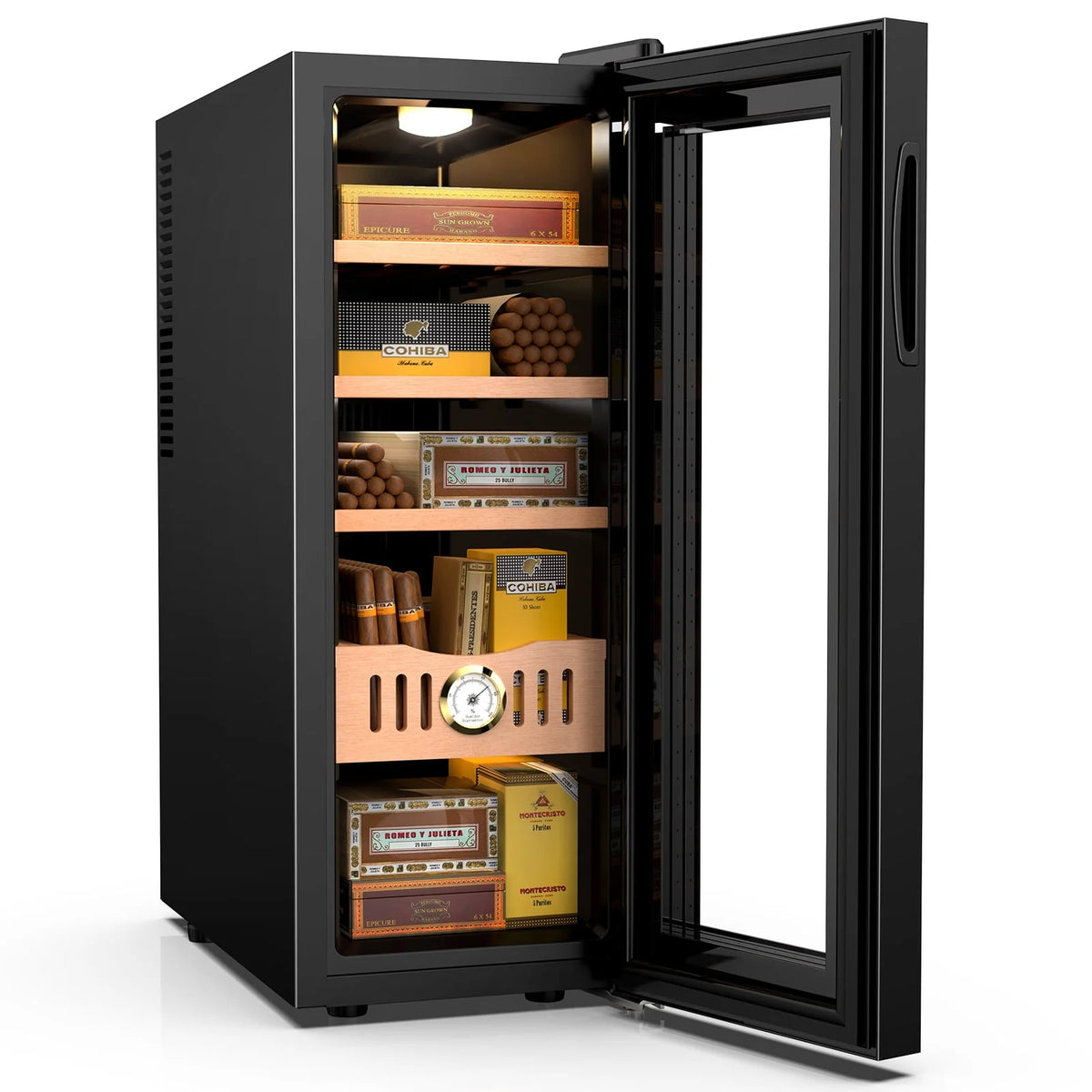 16L Electric Cigar Humidor Cabinet for 100 Counts with Digital Hygrometer Q7151