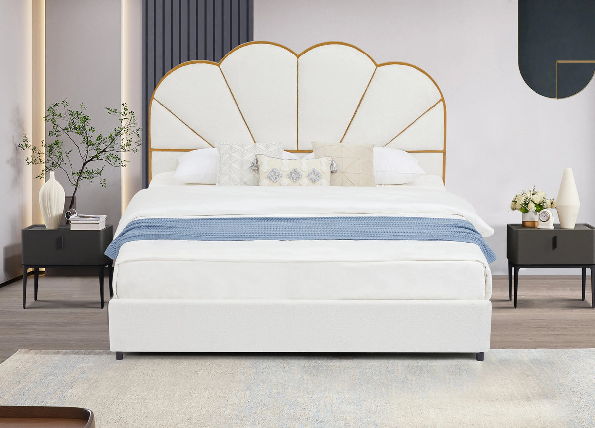 King Size Bed Frame with Drawer - White Z7629