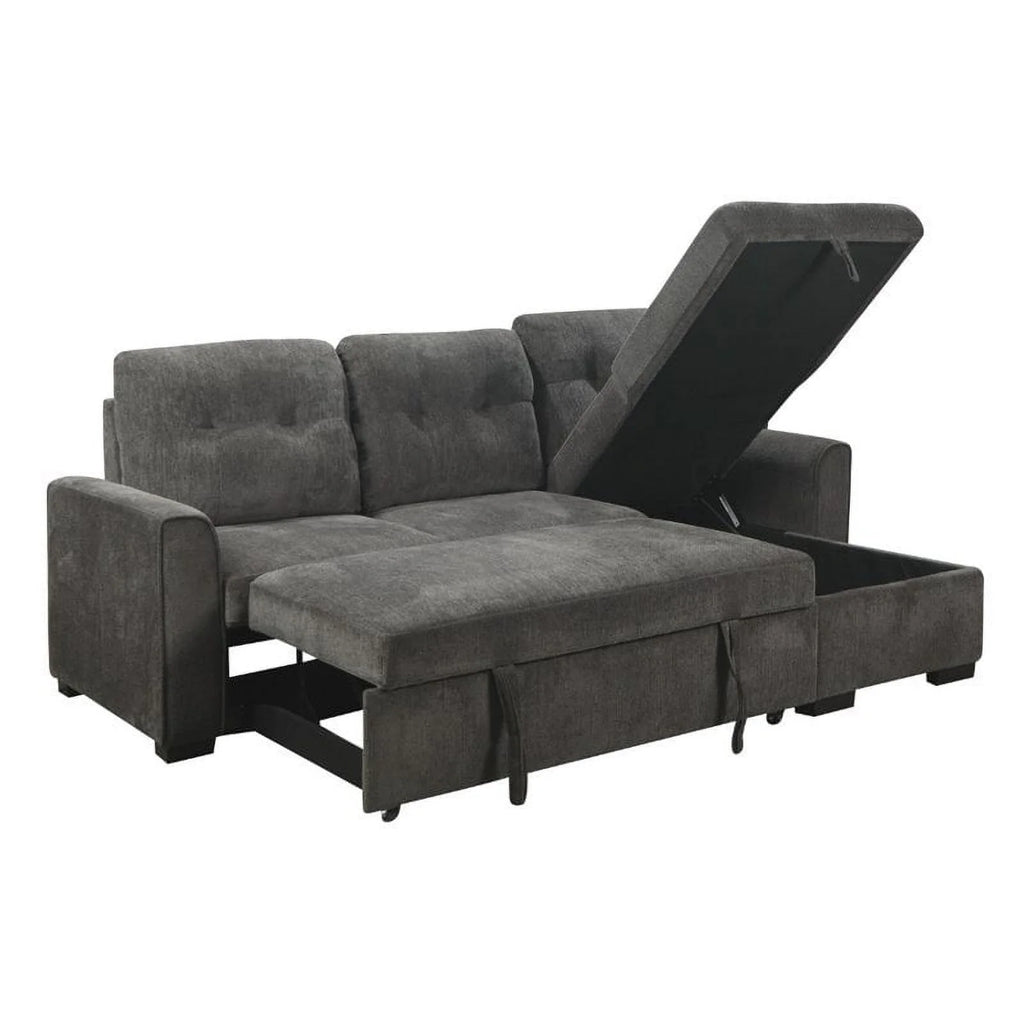 Dark Gray Chenille Reversible Sectional Z710029