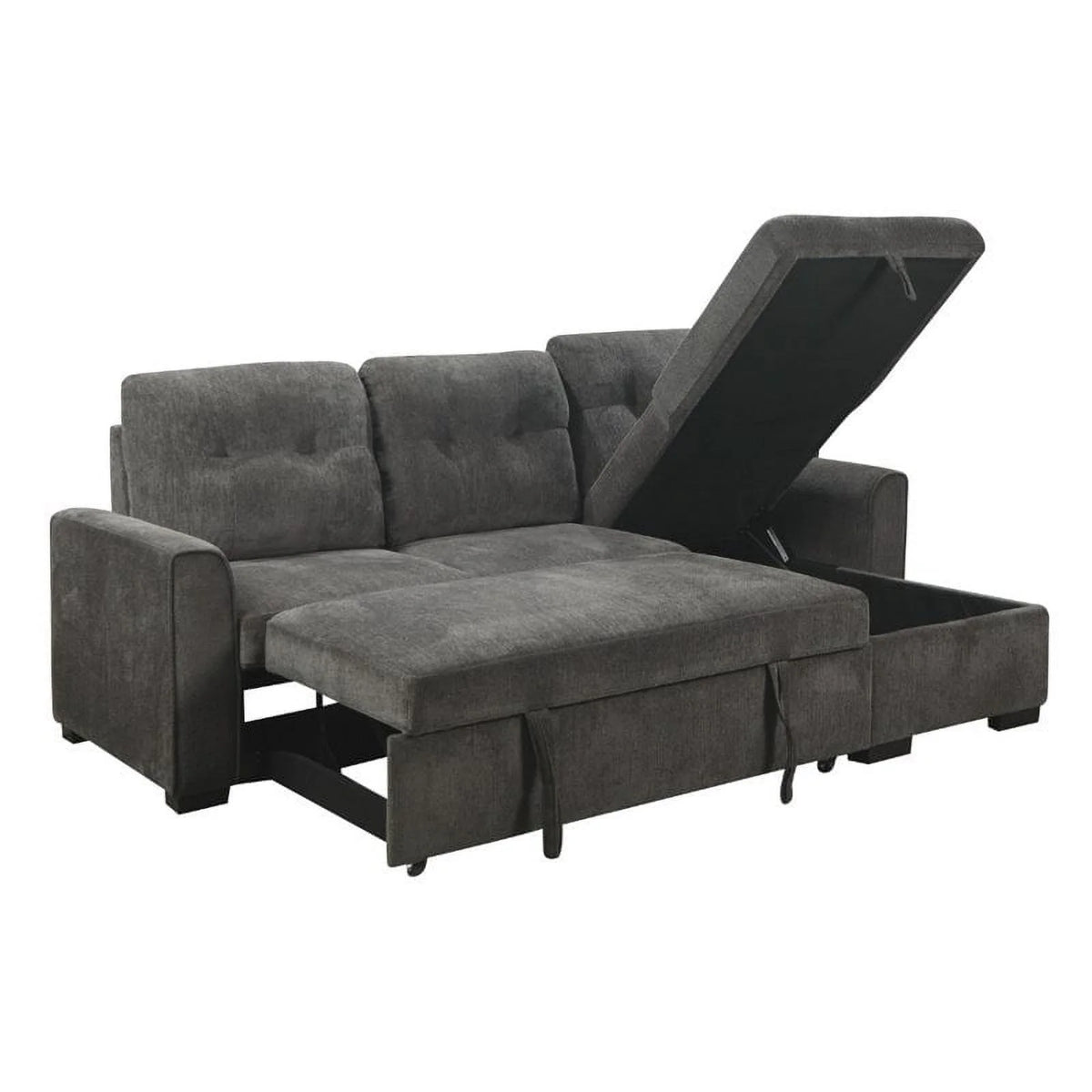 Dark Gray Chenille Reversible Sectional Z710029