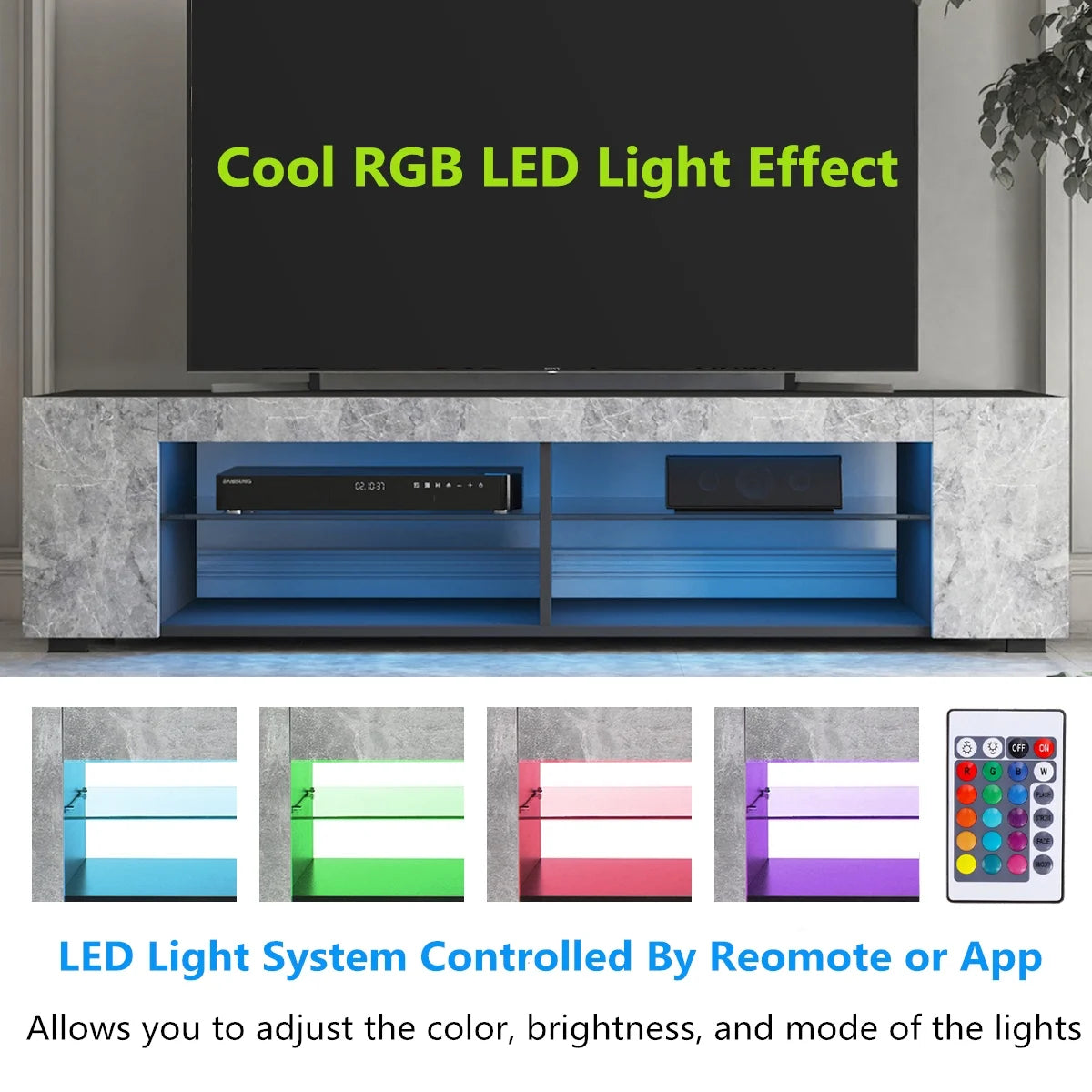 65 inch TV Stand with LED Lights D5699