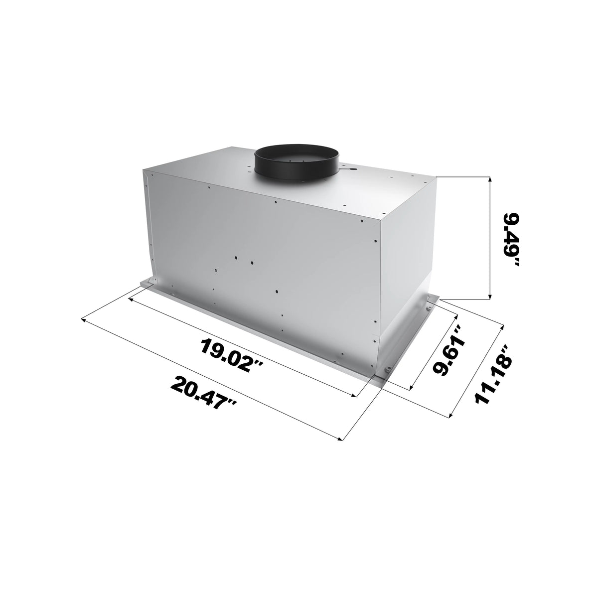 20 inch 450 CFM Stainless Steel Insert Range Hood B711