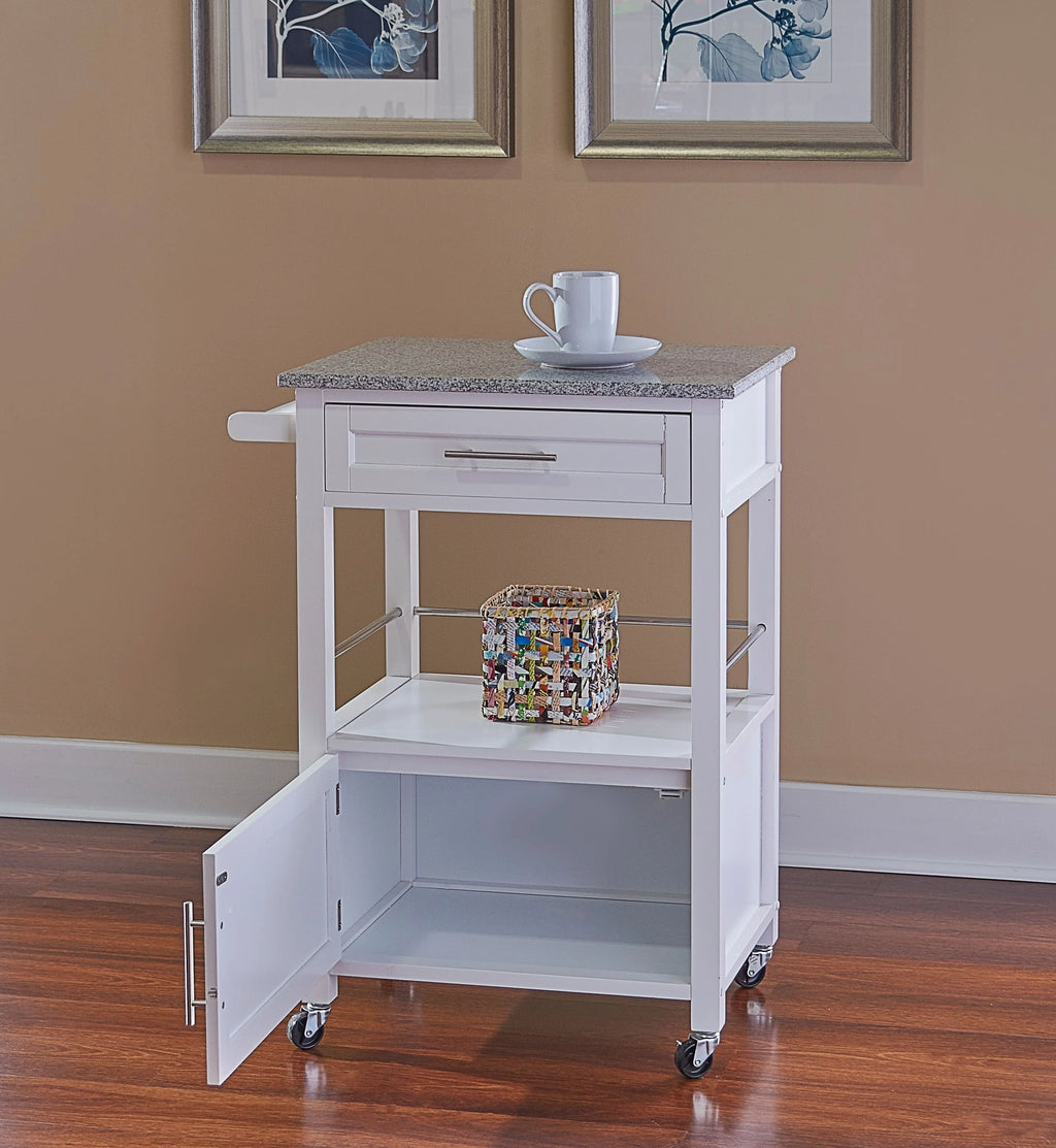 White Wood Kitchen Cart W51480