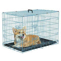 Foldable Large Metal Wire Dog Crate with Plastic Tray V869567