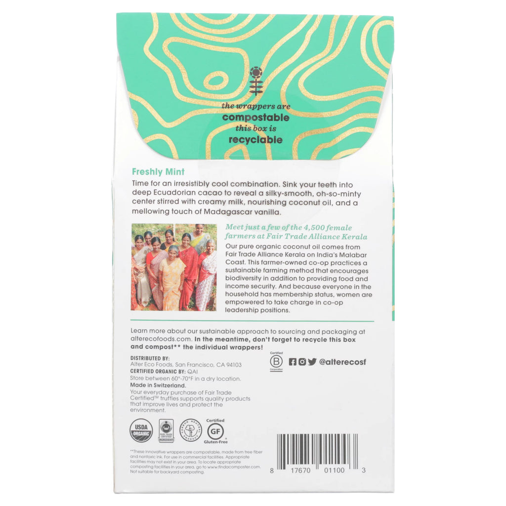 Mint Creme Organic Chocolate Truffles 10 Ct. Pack Of 8 I8430