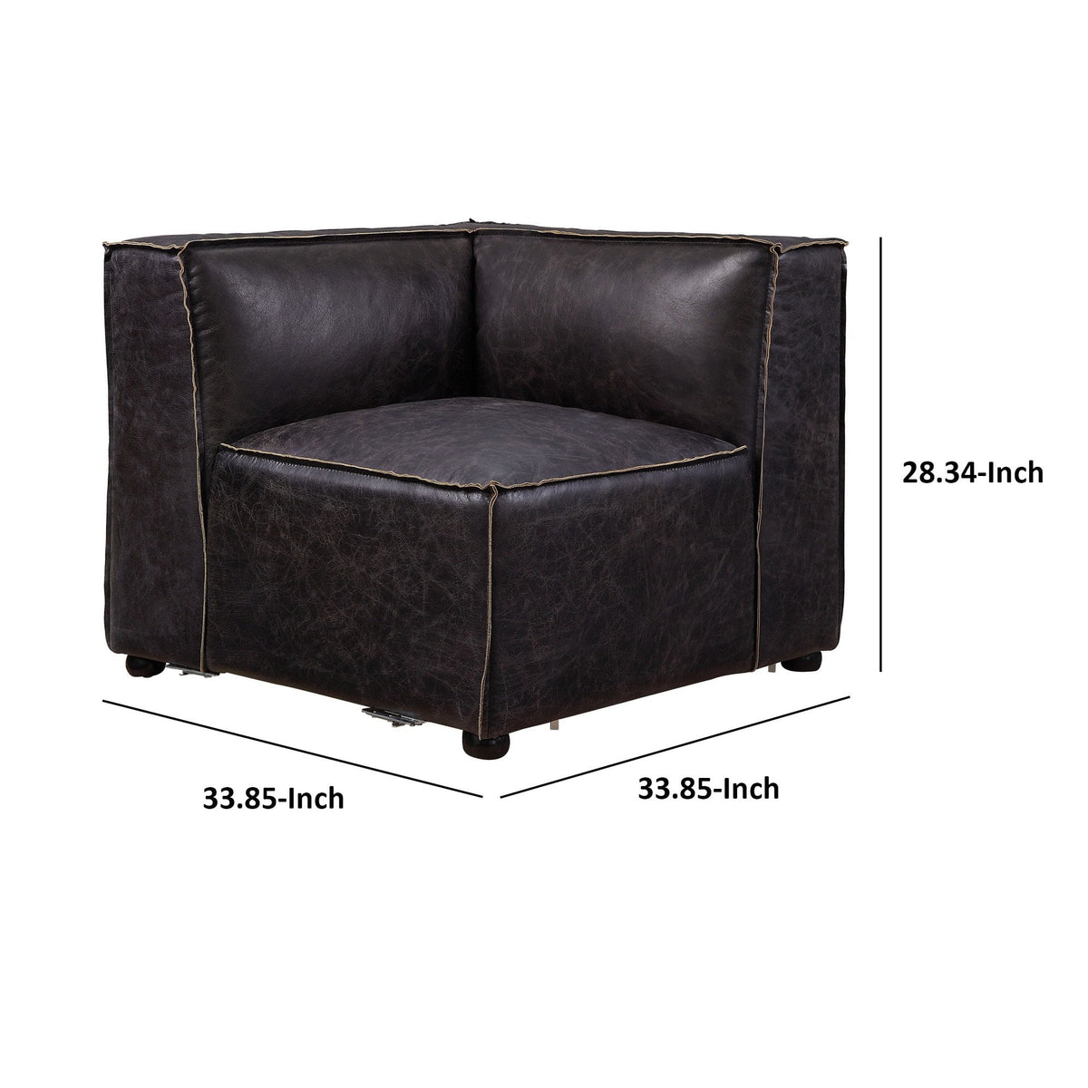 Gray Top Grain Leather Modular Wedge O342