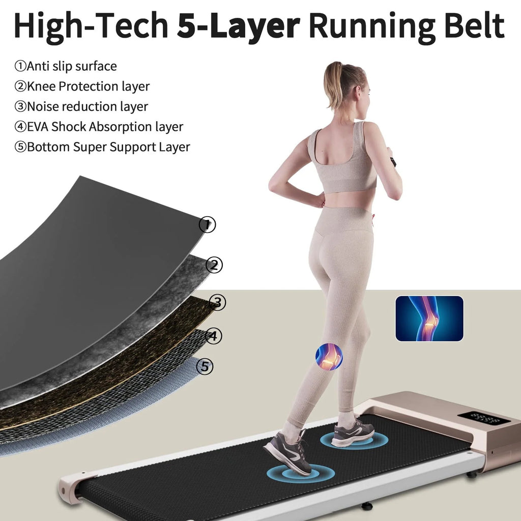 2 in 1 Under Desk Treadmill 300lbs Capacity with Remote Control U502309
