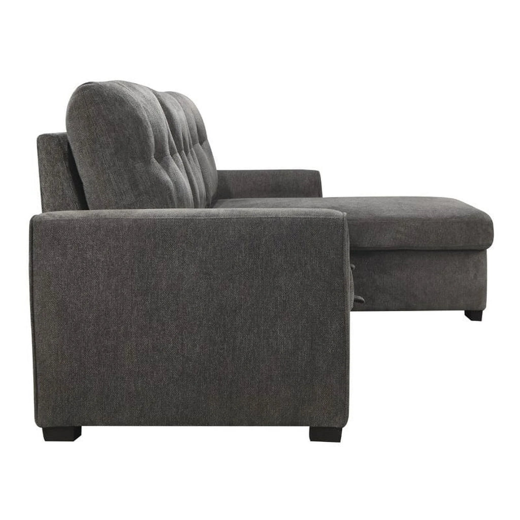 Dark Gray Chenille Reversible Sectional Z710029