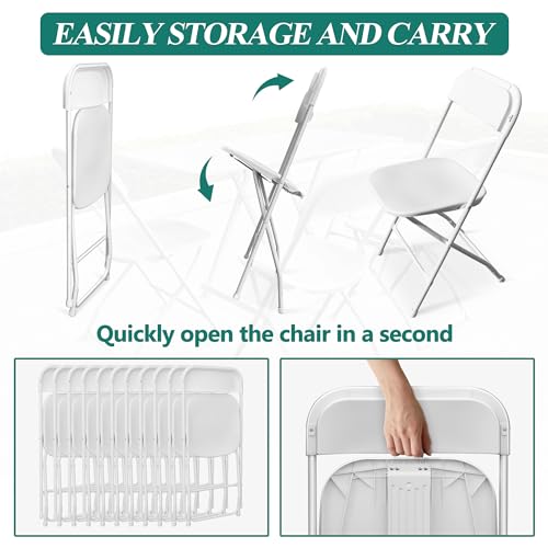 4 Pack White Plastic Folding Chair M42496