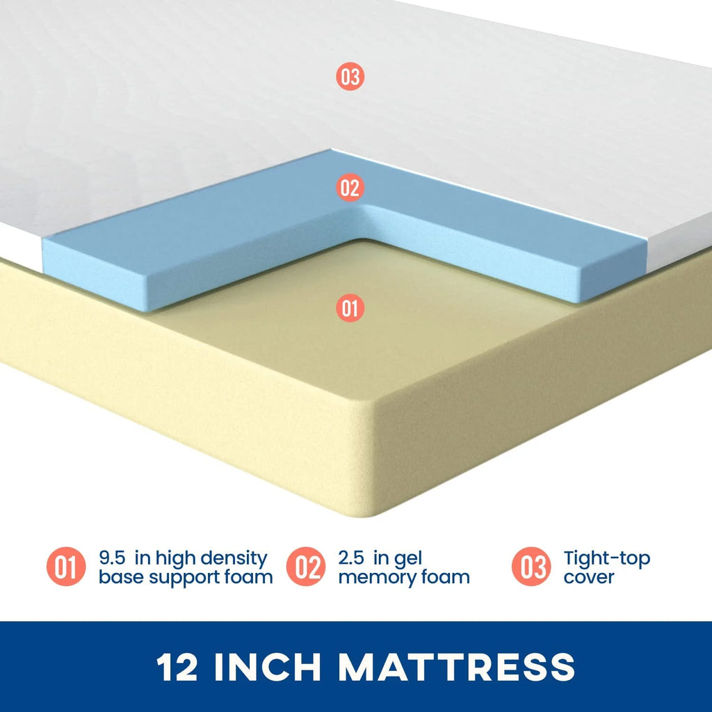 12 Inches Cooling-Gel Memory Foam Mattress Medium Firm Full G47729