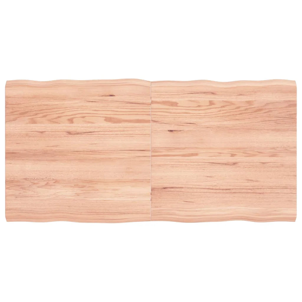 Light Brown Treated Solid Wood Live Edge Table Top V434
