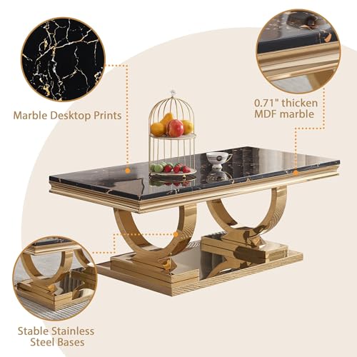 Marble Console Table with Stainless Steel Base F396