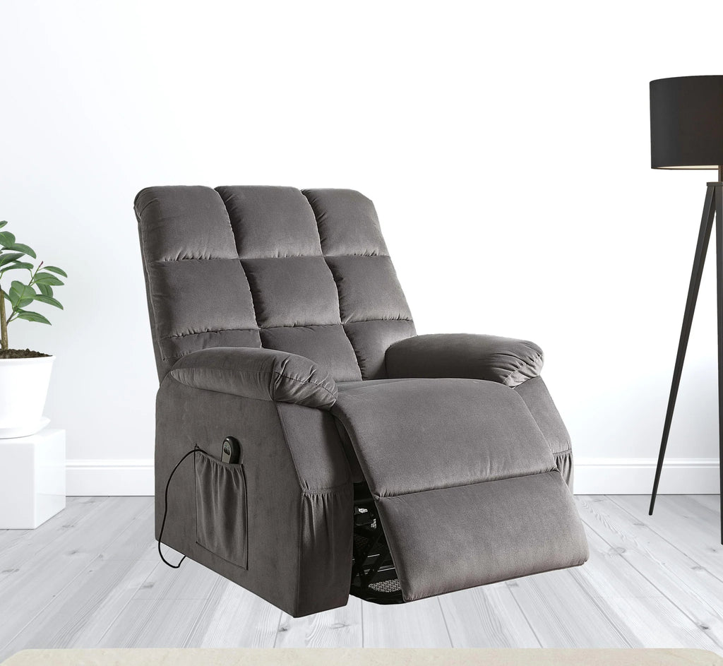 Gray Velvet Power Lift Recliner A976993