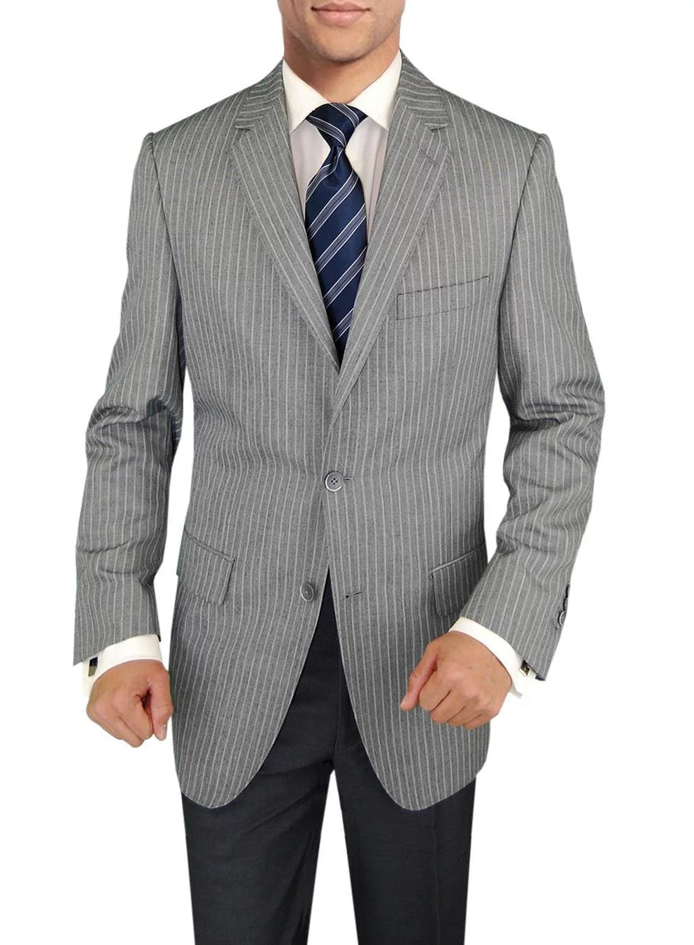 Gray Stripe Wool 3-piece Suit G3857