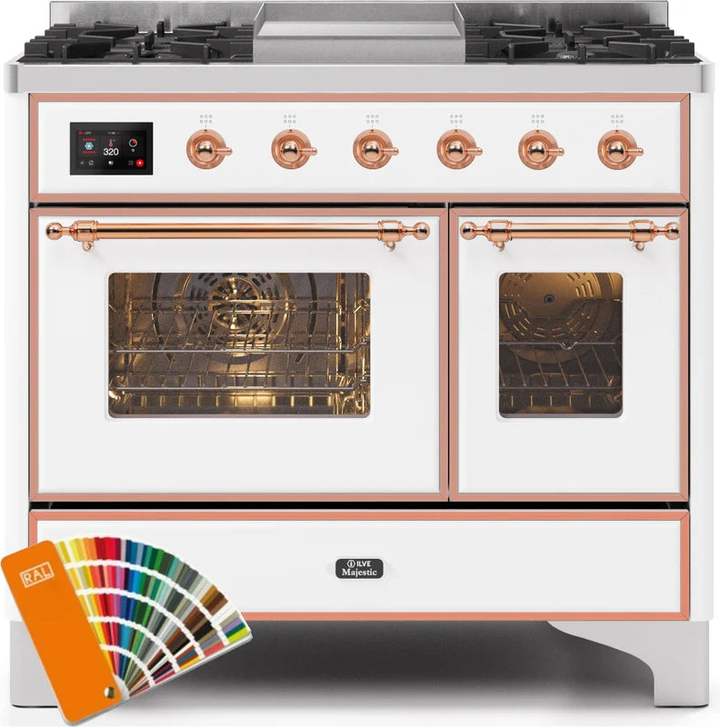 40 Dual Fuel Propane Gas Range with Copper Trim D9087