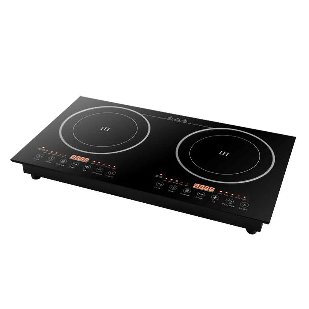 1200W Dual Burners Electric Cooktop Black W252548