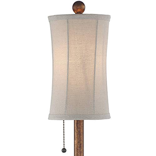 Set of 2 28" Tall Cream Fabric Bell Shade Buffet Table Lamps M951