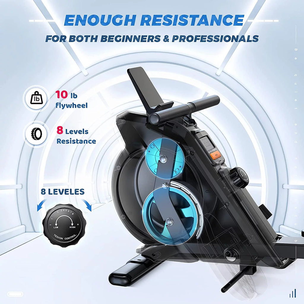 Magnetic Rowing Machine 350lbs Weight Capacity 8 Level Resistance V5226