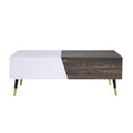White High Gloss Rustic Oak Coffee Table V5071