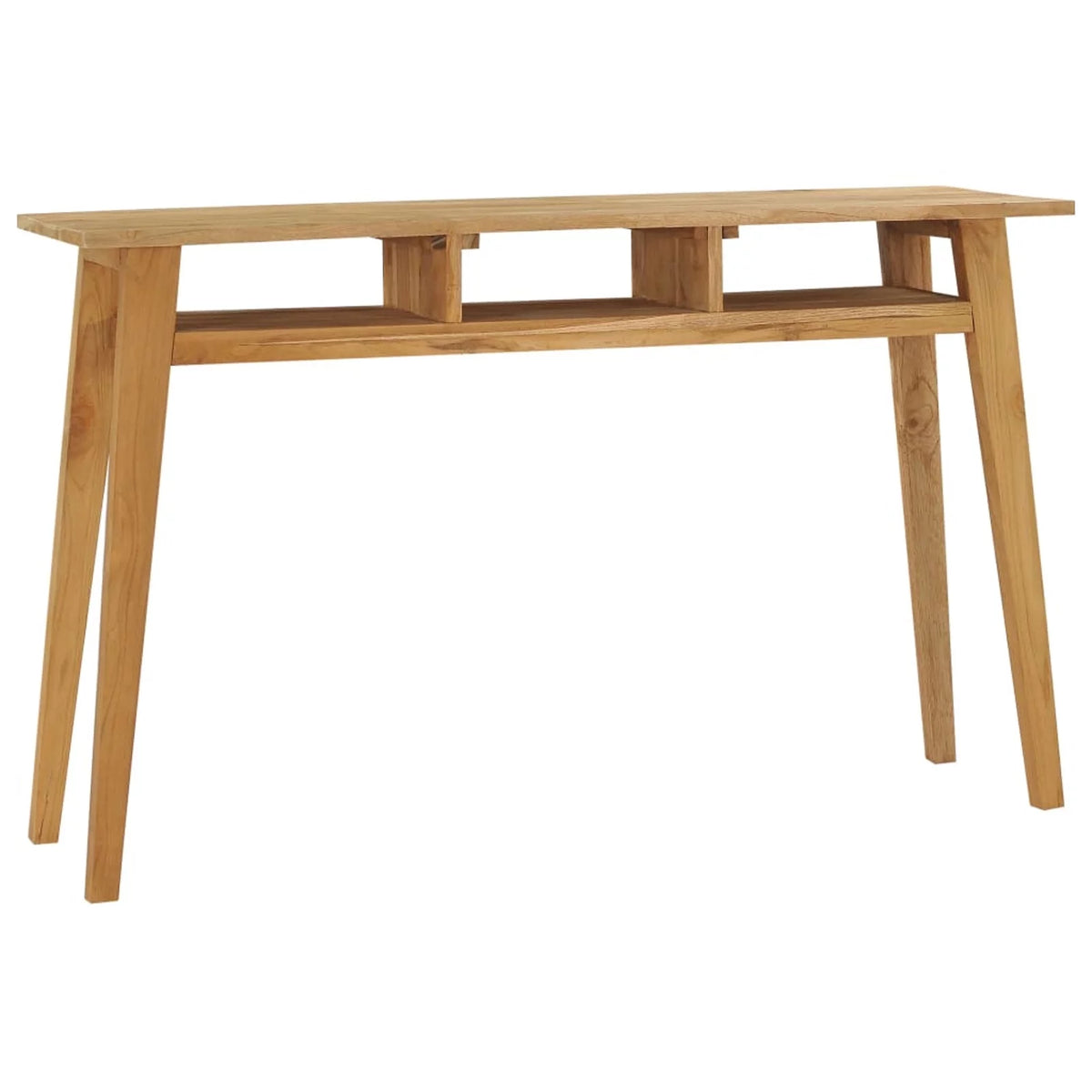 Teak Wood Console Table with 3 Open Shelves P866886