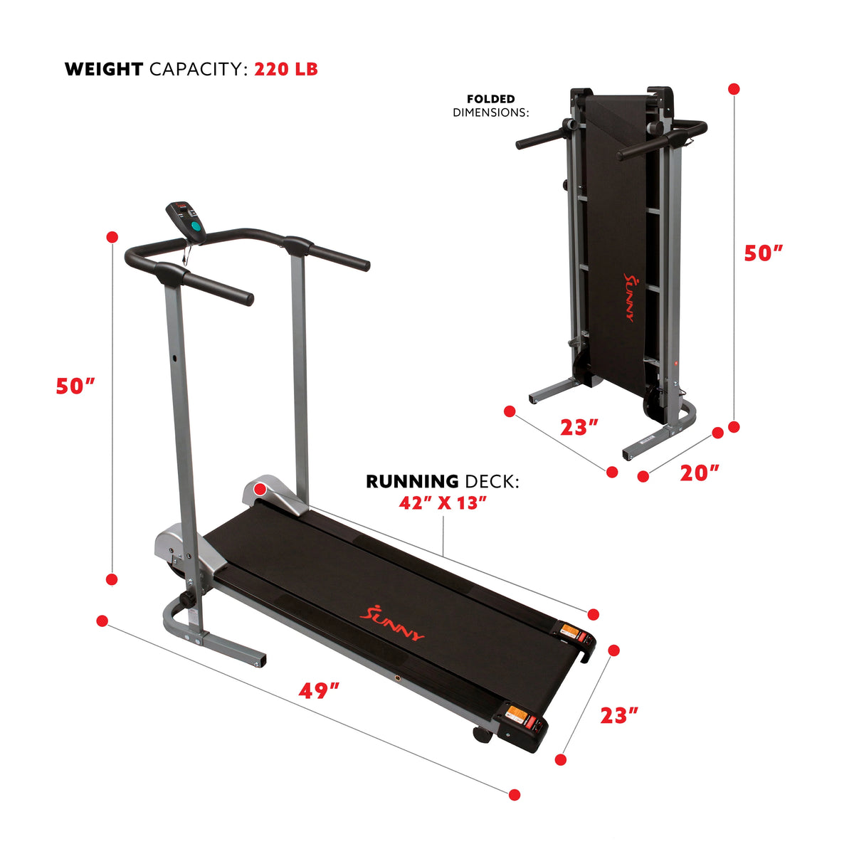 Manual Treadmill Compact Foldable Exercise Machine O67181