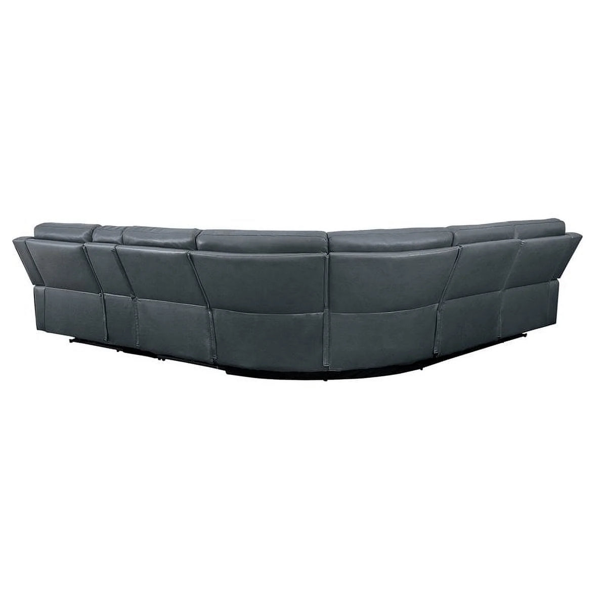 Gray 6-Piece Wood & Faux Leather Sectional Set H37998