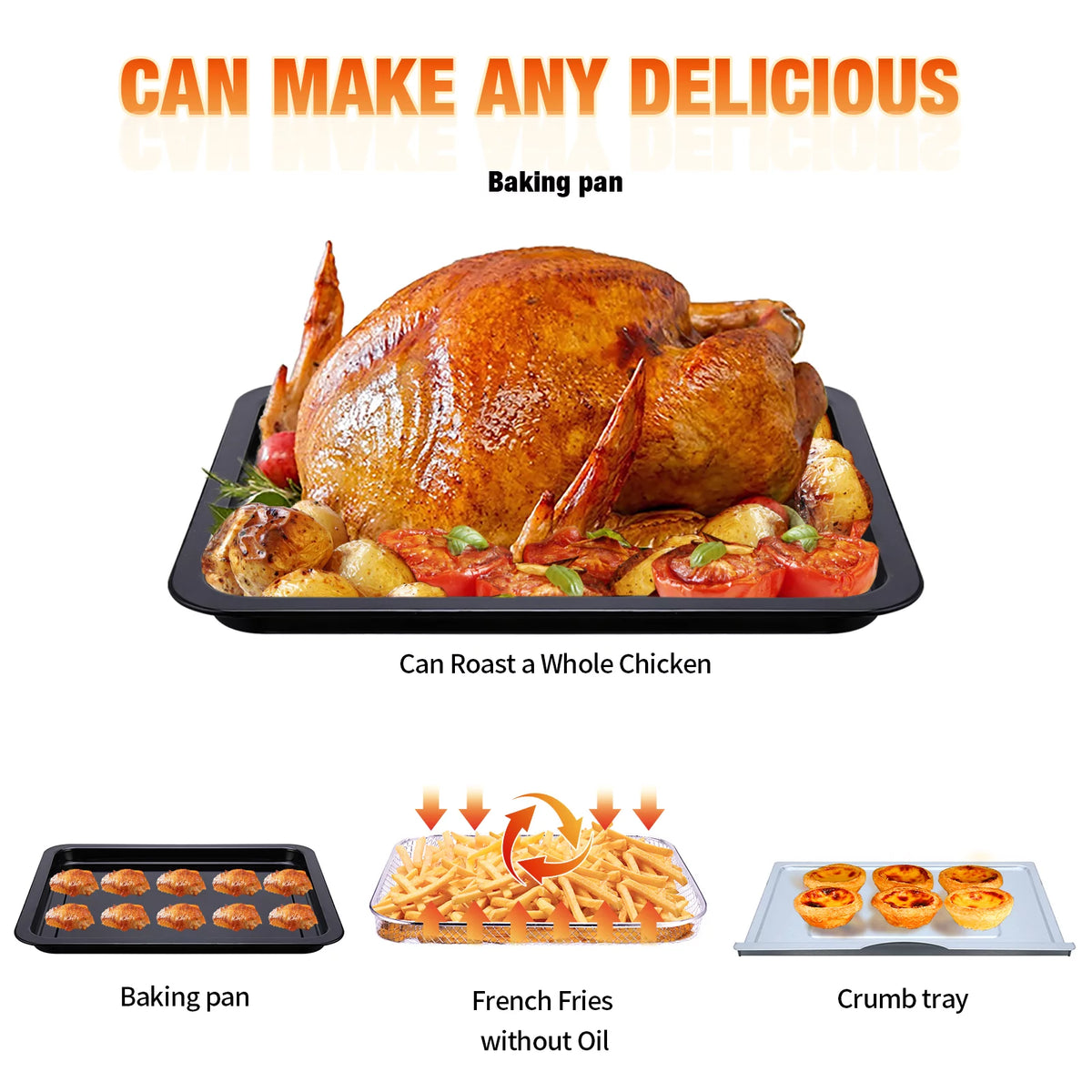 10QT Black Air Fryer Toaster Oven A45759