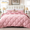 3 Pieces Reversible California King Pink Comforter Set V37271