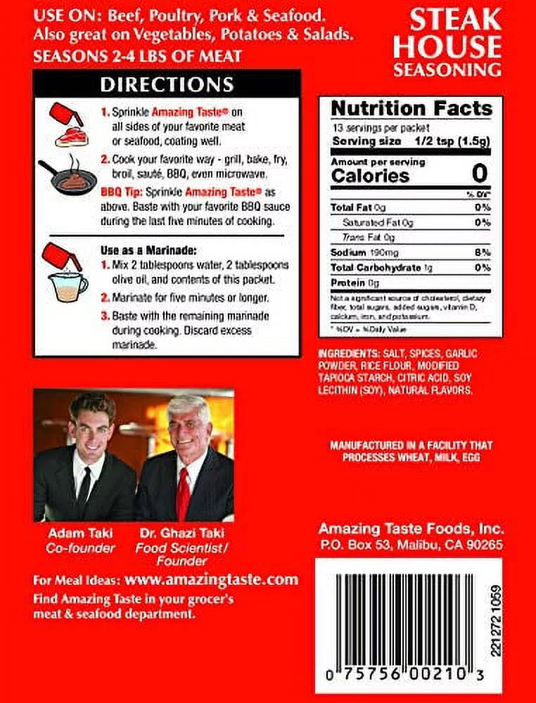 Steakhouse Seasoning 10 Packets .75 oz A542465