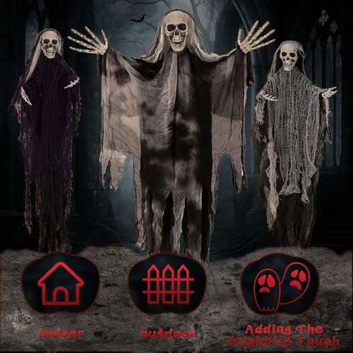 Hanging Skeleton Ghost Halloween Decoration R911678