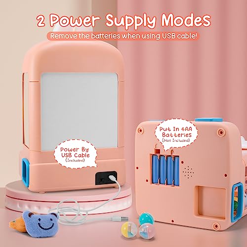 Claw Machine with Plush Toys Adjustable Sounds and Music Pink G447560