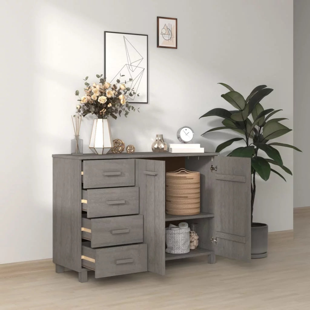 Light Gray Solid Wood Pine Sideboard S768195
