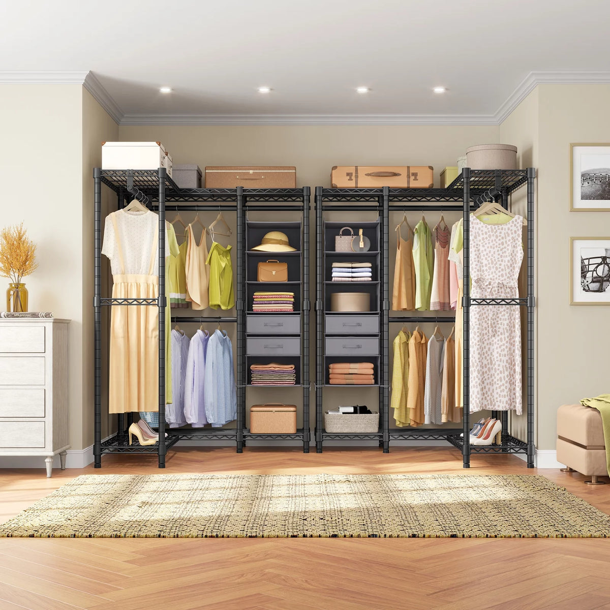 Heavy Duty L Shaped Clothing Rack Black H944