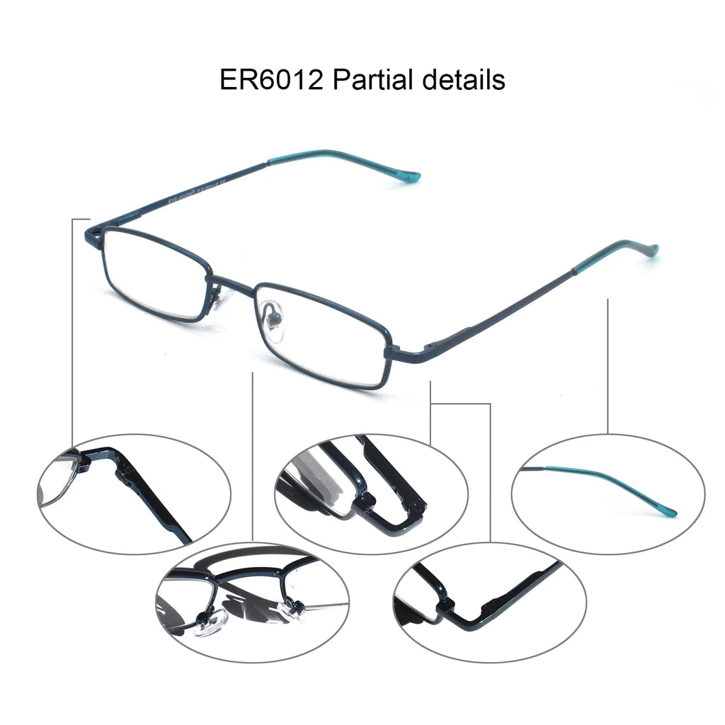 5 Pack Ultra Slim Compact Lightweight Reading Glasses with Clip Case W714152