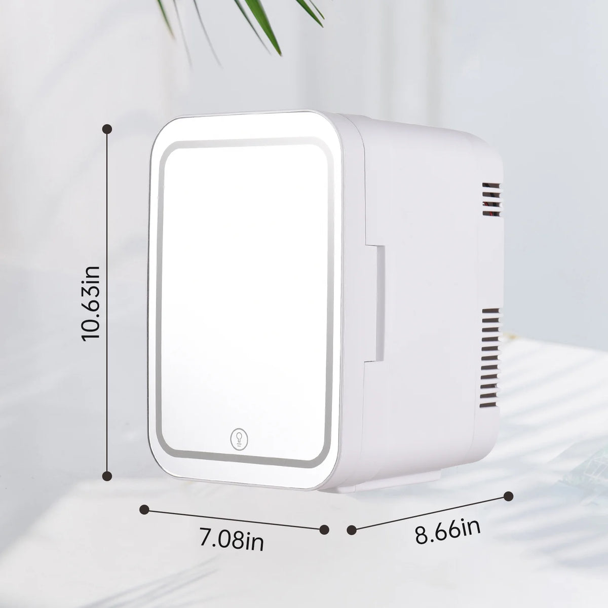 4L Portable Cooler and Warmer Skincare Fridge with LED Mirror M1359