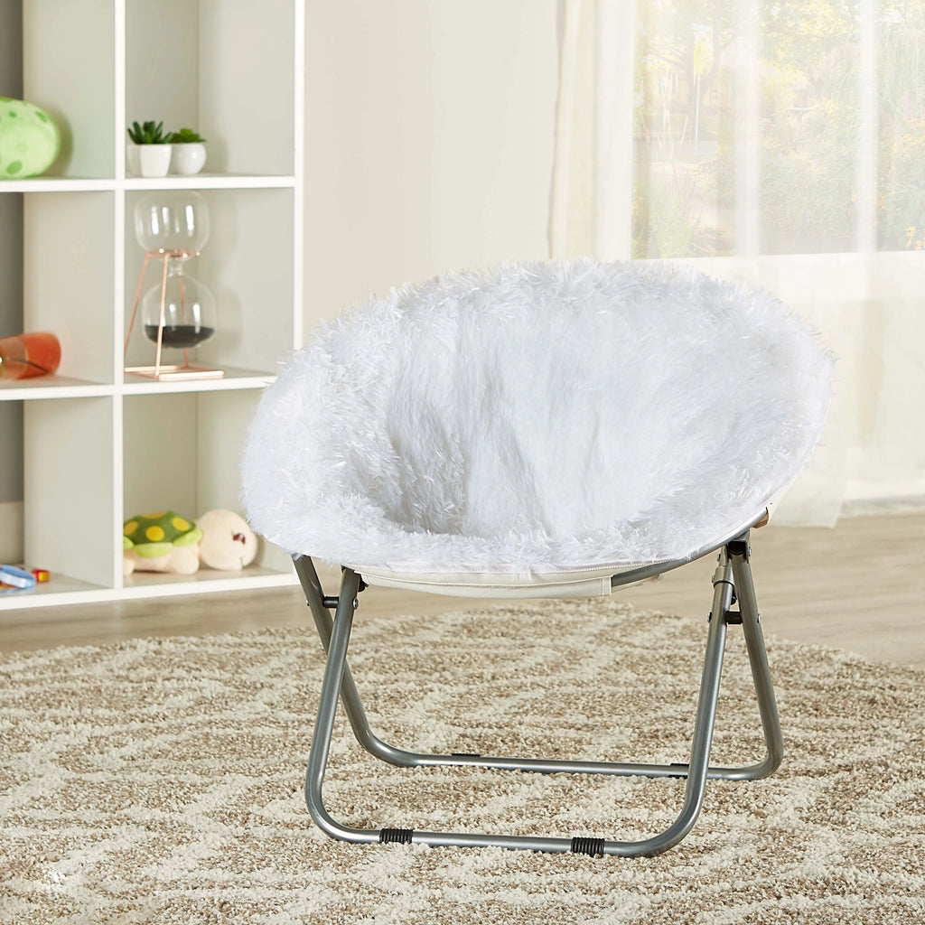 Plush Faux-Fur Kids Saucer Chair S635557