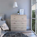 Light Gray 3 Drawer Dresser with Metal Handles E365305