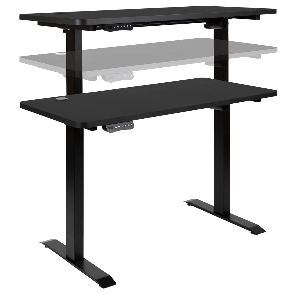 Electric Height Adjustable Standing Desk 48" Wide 24" Deep Black W9688