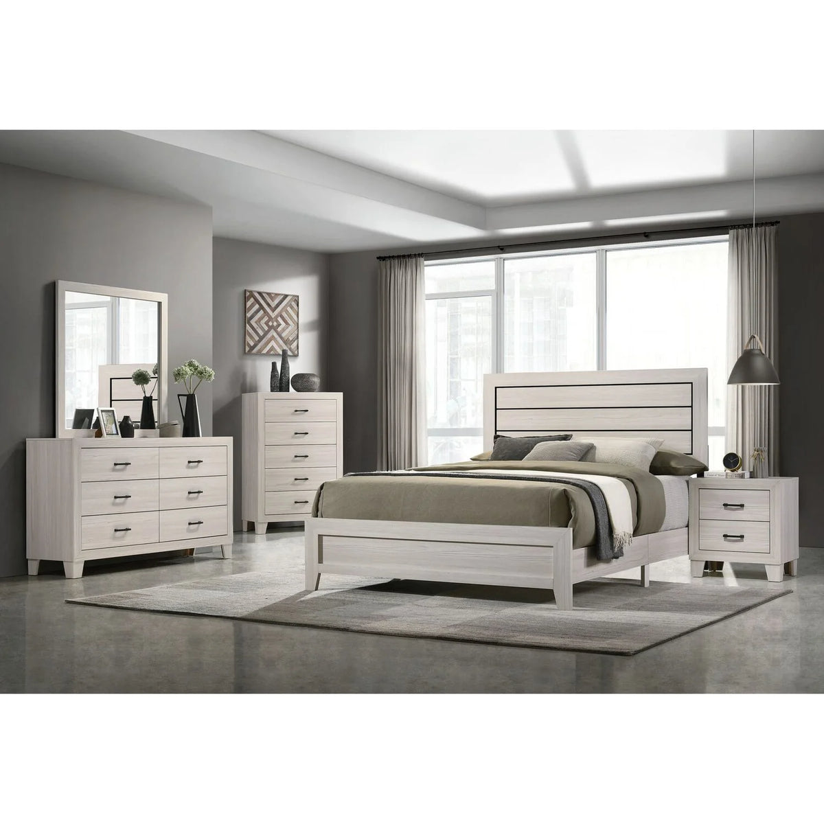 Gray Queen 3PC Panel Bedroom Set L3733