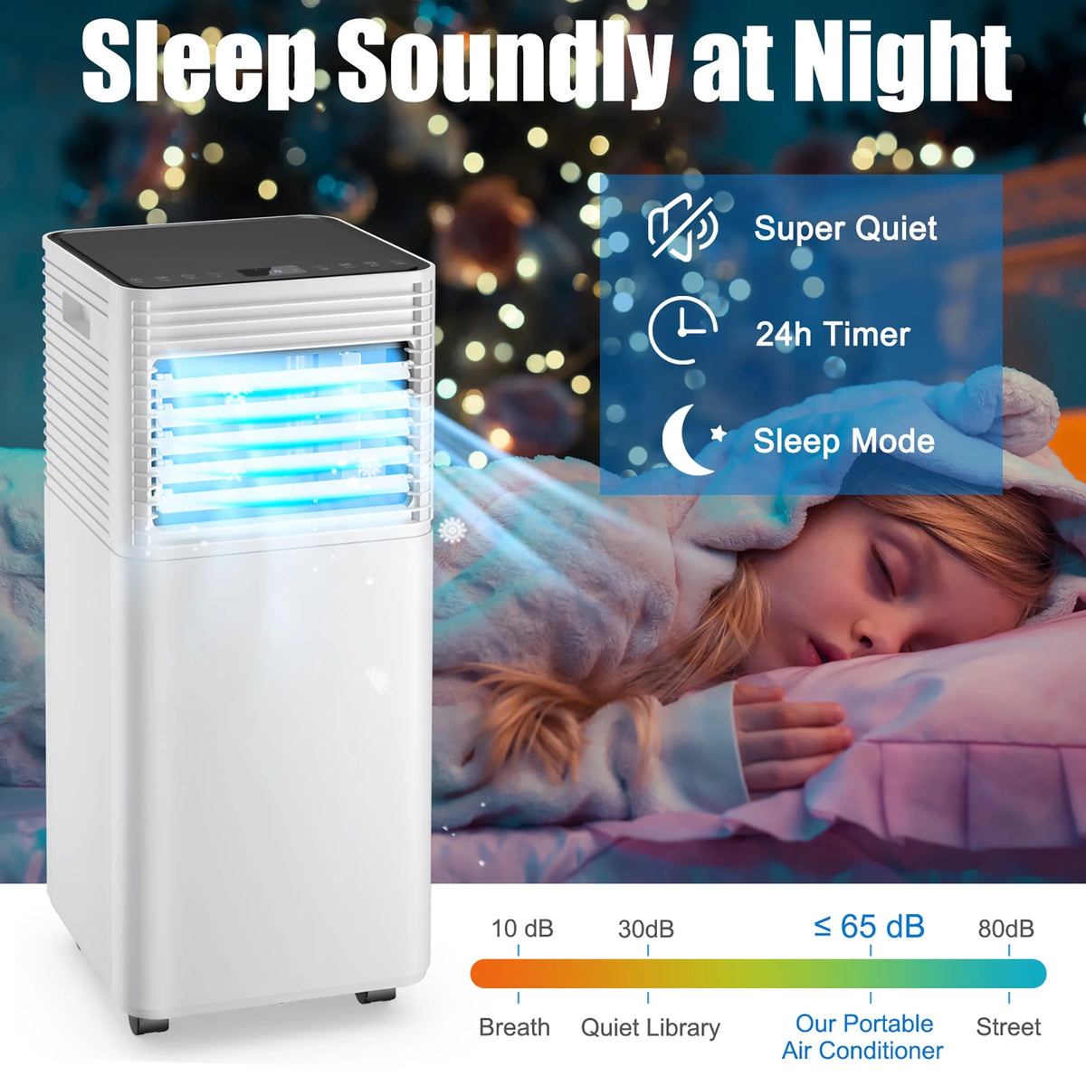5000 BTU Portable Air Conditioner 3-in-1 Black D3579