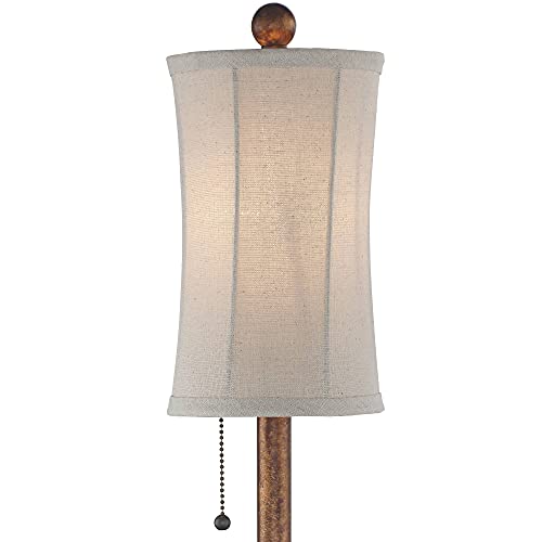 Set of 2 28" Tall Cream Fabric Bell Shade Buffet Table Lamps M951