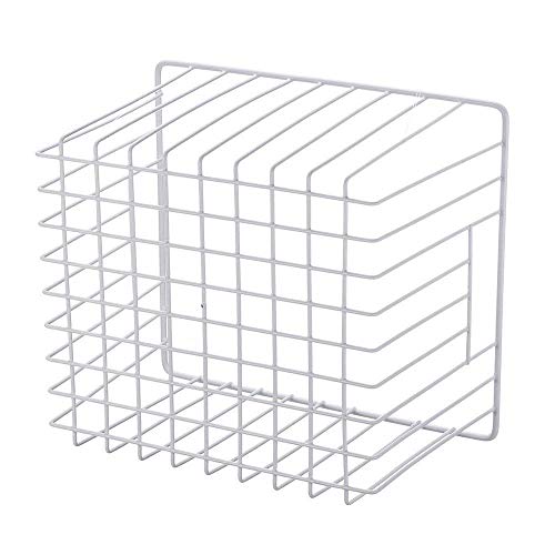 Large Wire Storage Baskets with Handles, Pearl White, Set of 3 O599258