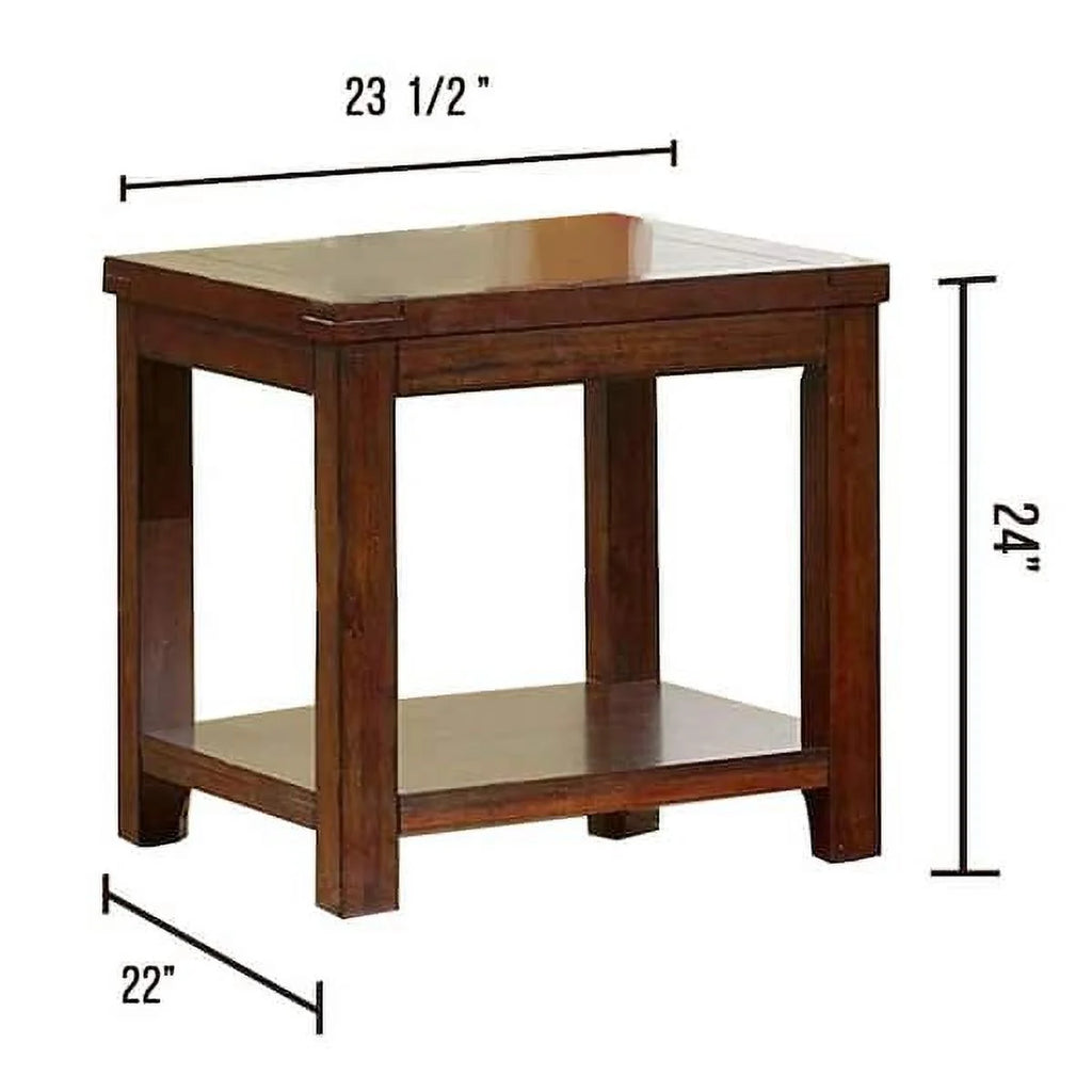 Dark Cherry Open Shelf End Table X38278