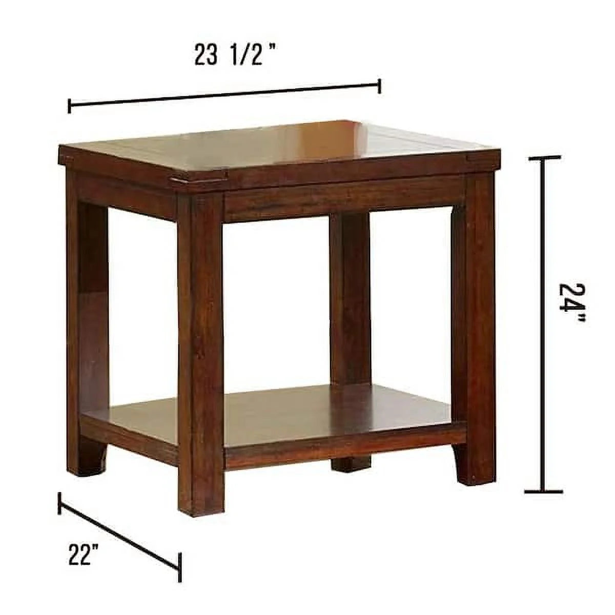Dark Cherry Open Shelf End Table X38278