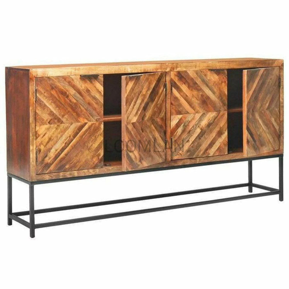 Reclaimed Wood Sideboard Credenza on Metal Stand A671